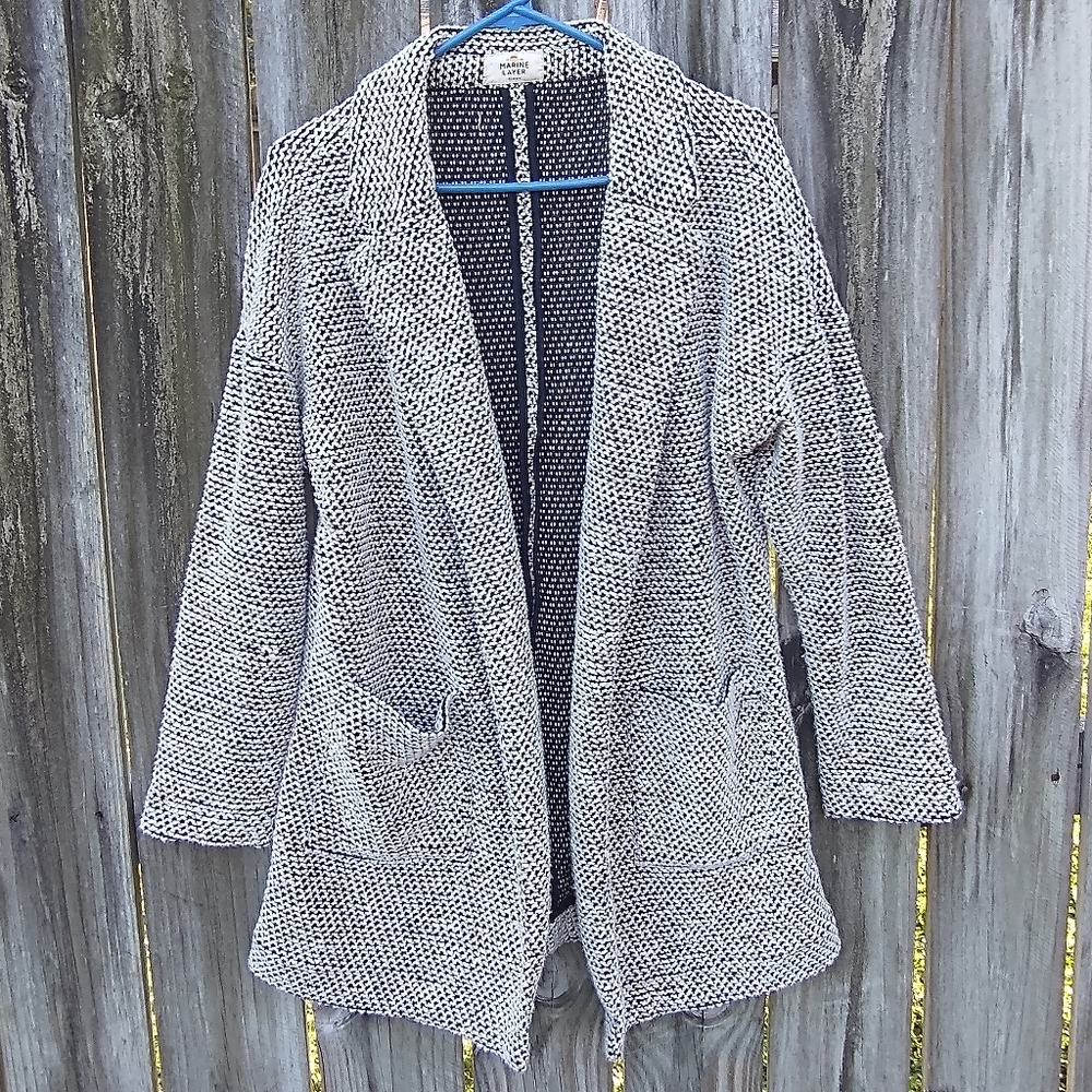 Marine Layer Birdseye Coat in Contrast